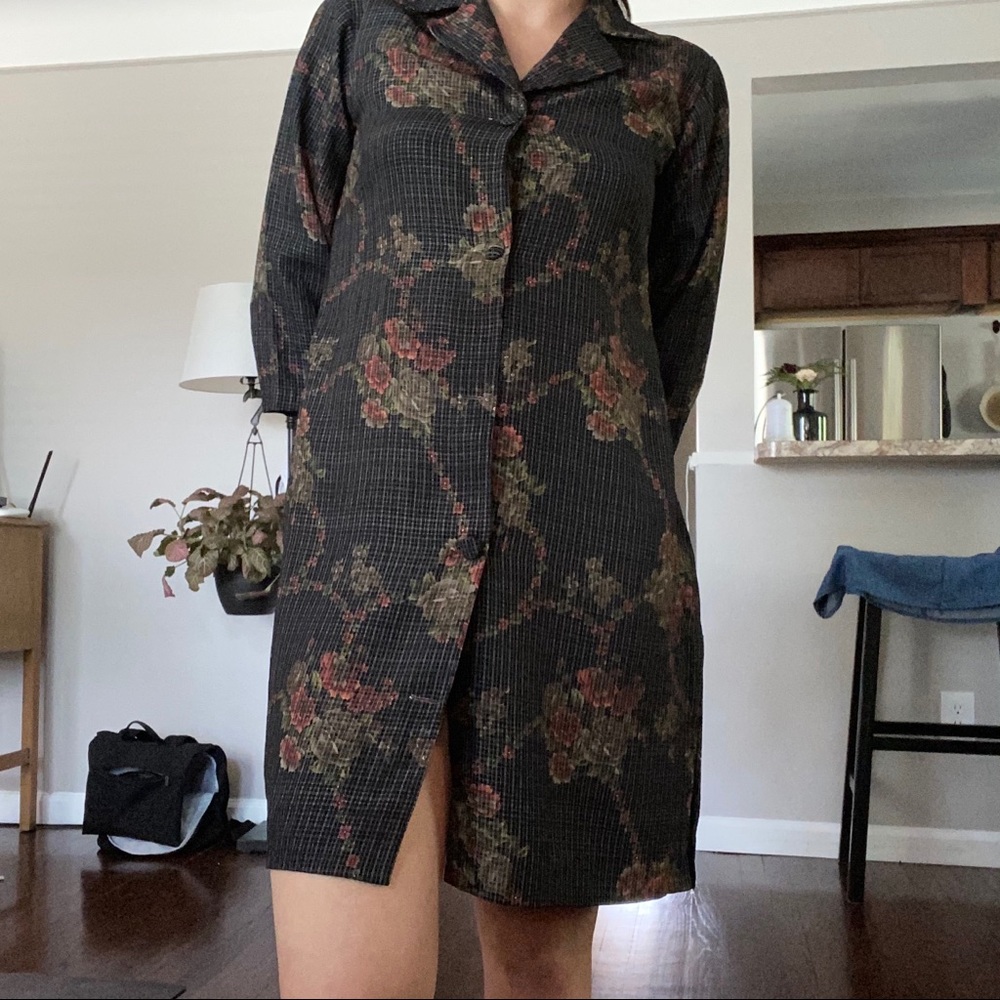 Vintage Floral Trench Coat/Dress